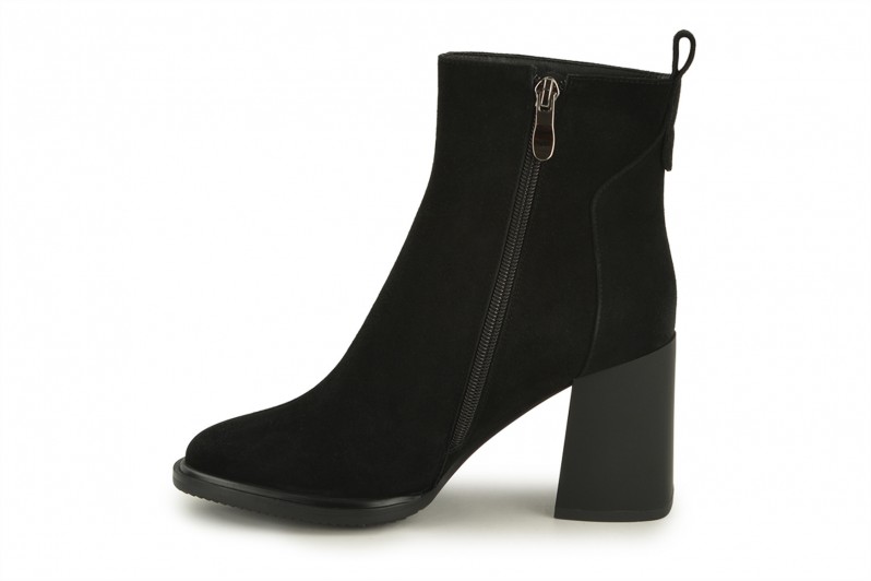 Черевики жіночі чорні з натуральної замші (008571)