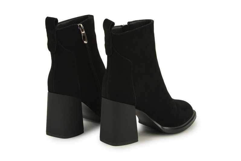 Черевики жіночі чорні з натуральної замші (008571)