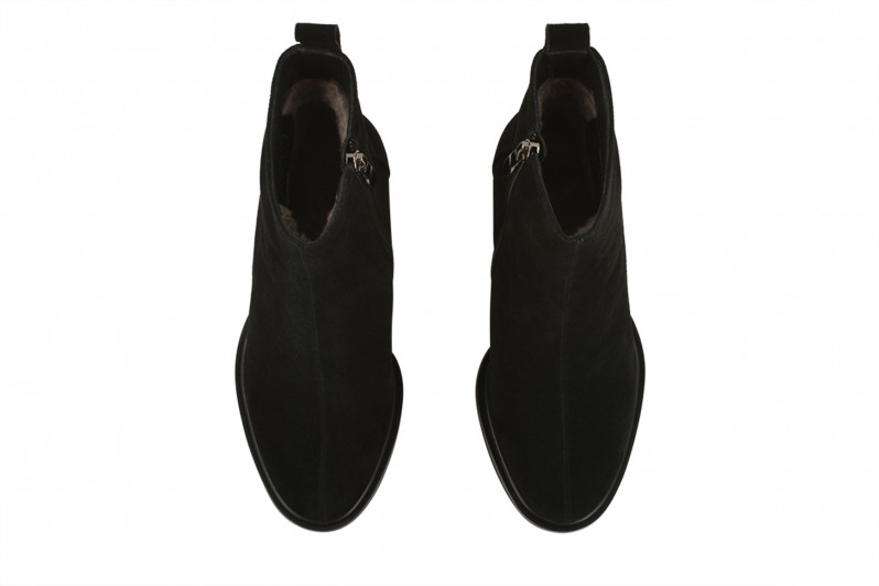 Черевики жіночі чорні з натуральної замші (008571)