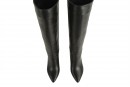Чоботи жіночі чорні з натуральної шкіри (008654)