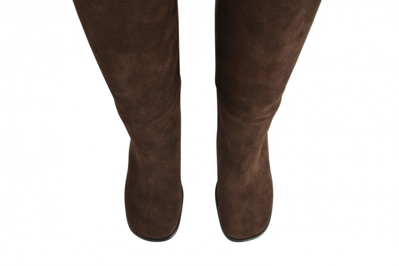 Чоботи жіночі коричневі з натуральної замши (008729)