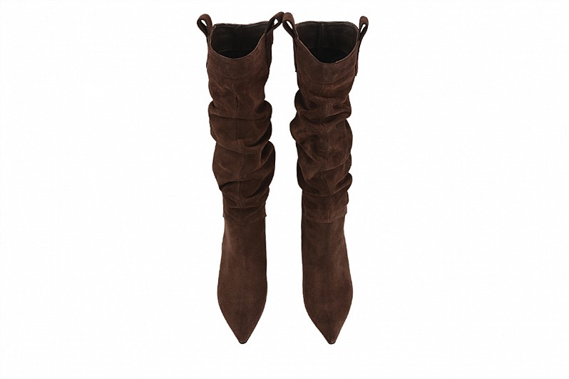 Чоботи жіночі коричневі з натуральної замши (008493) Чоботи жіночі коричневі з натуральної замши (008493)