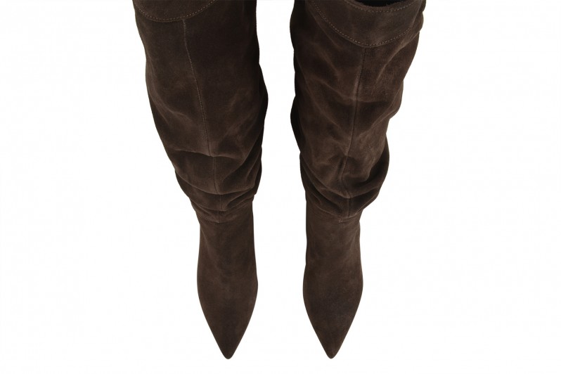 Чоботи жіночі коричневі з натуральної замши (008655) Чоботи жіночі коричневі з натуральної замши (008655)