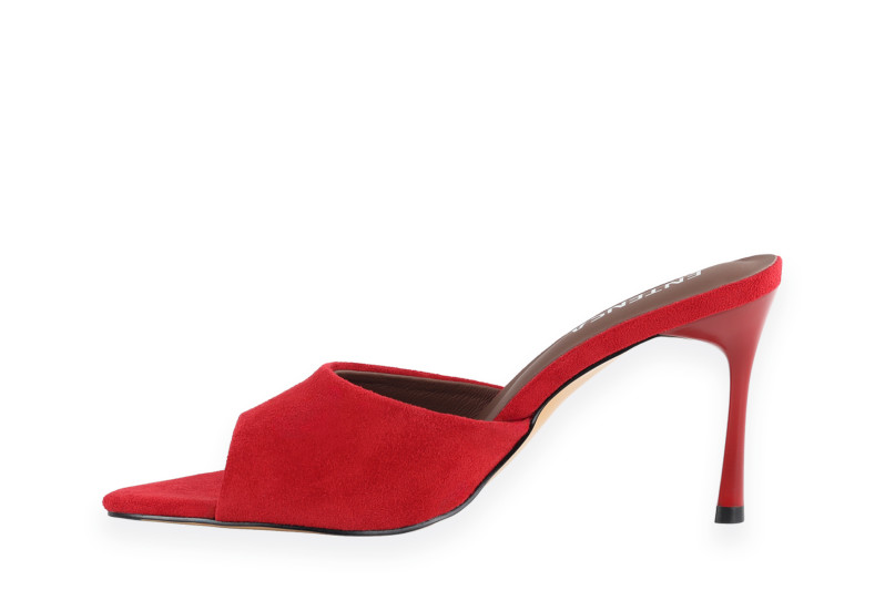 Мюлі червоні з натуральної замши (008983)