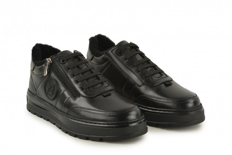 Черевики чоловічі чорні з натуральної шкіри (008574)