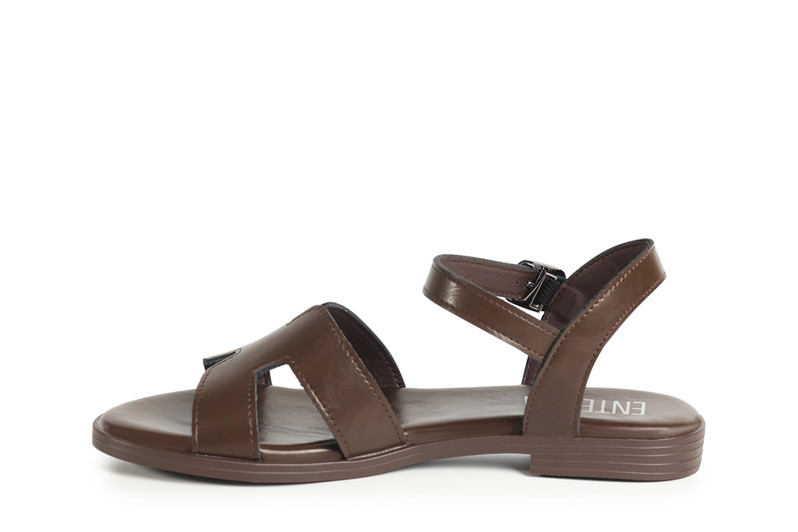 Босоніжки жіночі коричневі з натуральної шкіри (008857)