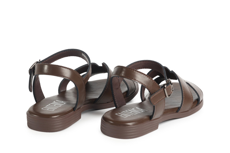 Босоніжки жіночі коричневі з натуральної шкіри (008857)