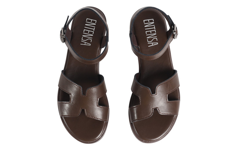 Босоніжки жіночі коричневі з натуральної шкіри (008857)