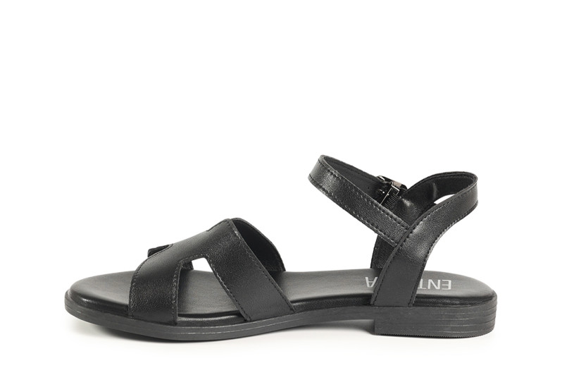 Босоніжки жіночі чорні з натуральної шкіри (008856)