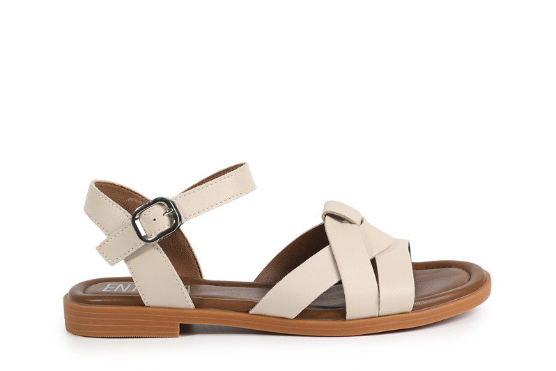 Босоніжки жіночі бежеві з натуральної шкіри (008898)