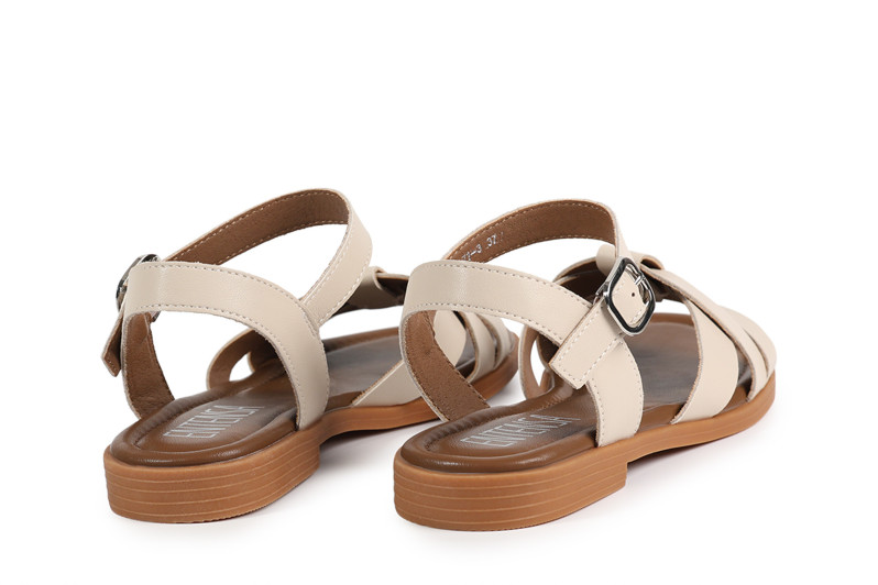 Босоніжки жіночі бежеві з натуральної шкіри (008898)