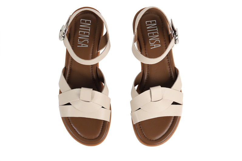 Босоніжки жіночі бежеві з натуральної шкіри (008898)