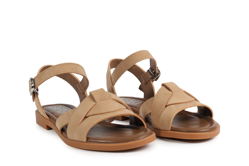 Босоніжки жіночі бежеві з нубука (008897)