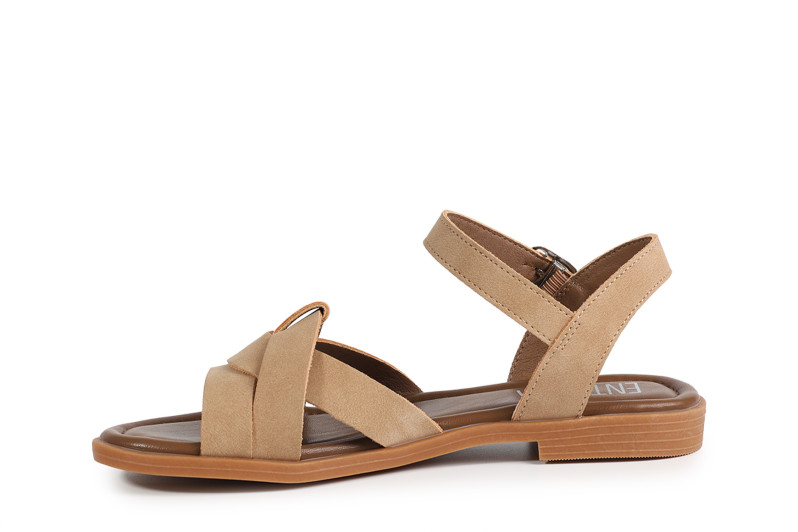 Босоніжки жіночі бежеві з нубука (008897)