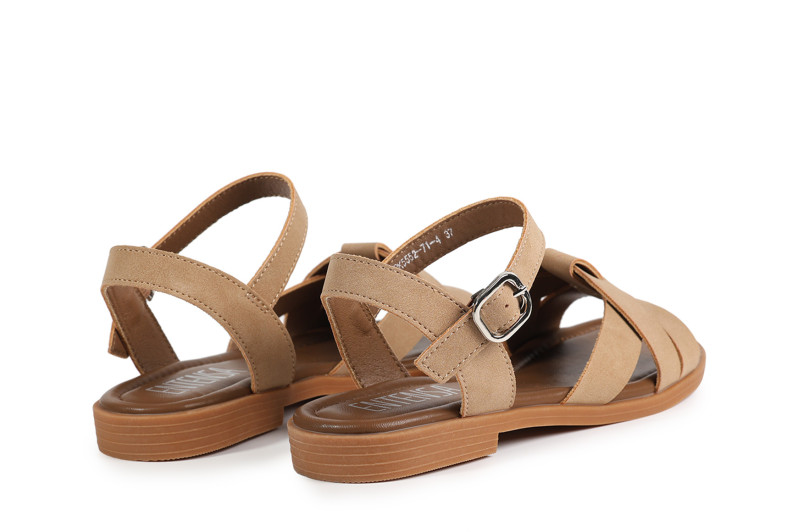 Босоніжки жіночі бежеві з нубука (008897)