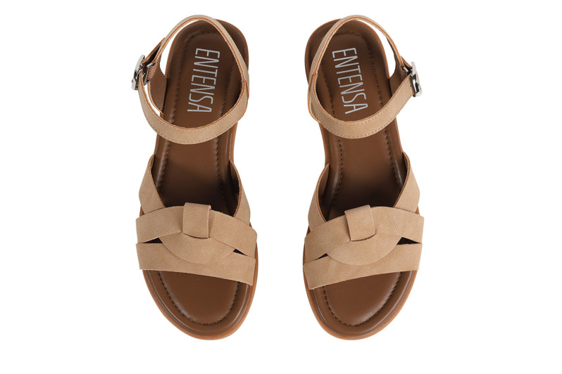 Босоніжки жіночі бежеві з нубука (008897)