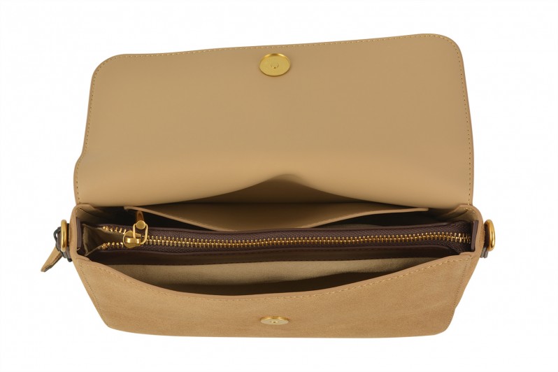Сумка жіноча бежева з натуральної замши (008489)