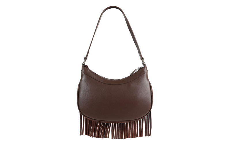 Сумка жіноча коричнева з натуральної шкіри, натуральної замши (008966)