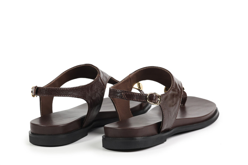 Босоніжки жіночі коричневі з натуральної шкіри (008891)