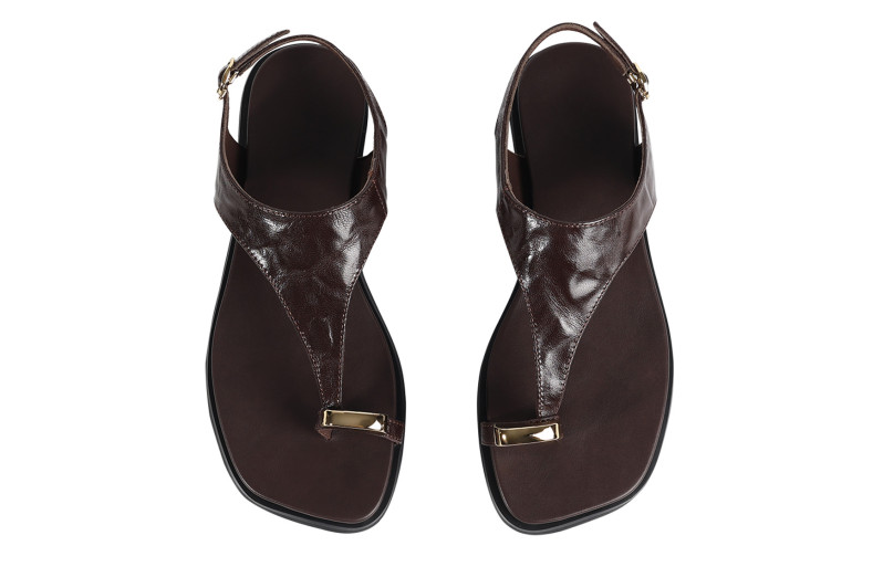 Босоніжки жіночі коричневі з натуральної шкіри (008891)