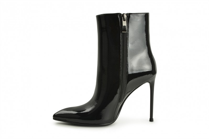 Черевики жіночі чорні з натурального лаку (008670) Черевики жіночі чорні з натурального лаку (008670)