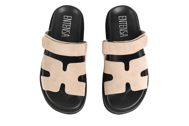 Шльопанці жіночі бежеві з натуральної замші (008858)