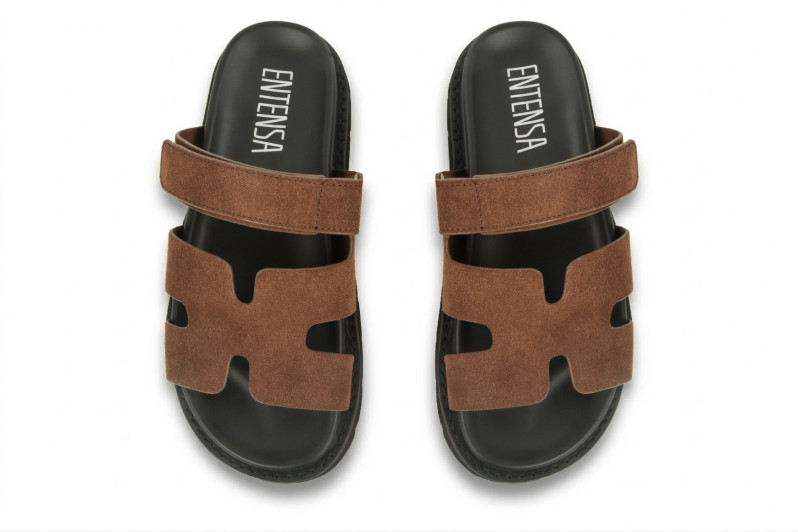 Шльопанці жіночі коричневі з натуральної замші (008964)