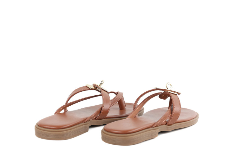 Шльопанці жіночі руді з натуральної шкіри (008994)