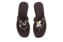 Шльопанці жіночі коричневі з натуральної шкіри (008988)