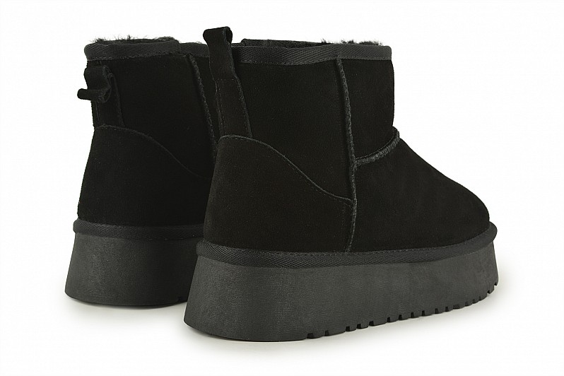 Уггі жіночі чорні з натуральної замши (008543)