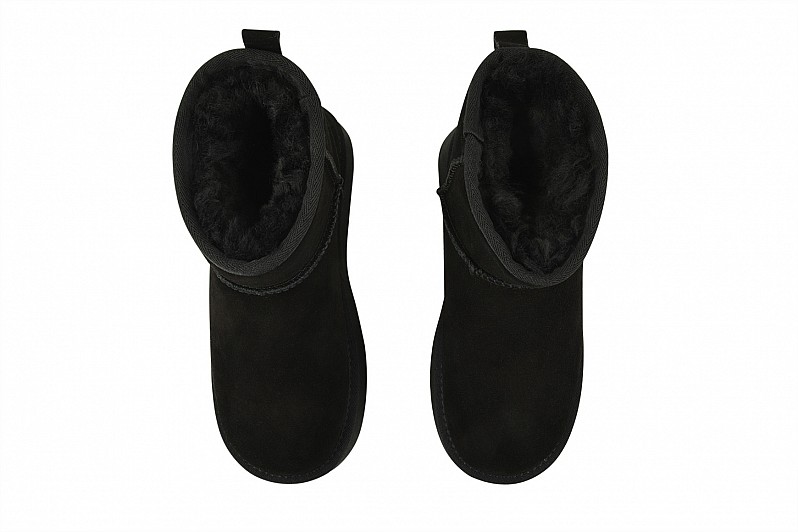 Уггі жіночі чорні з натуральної замши (008543)
