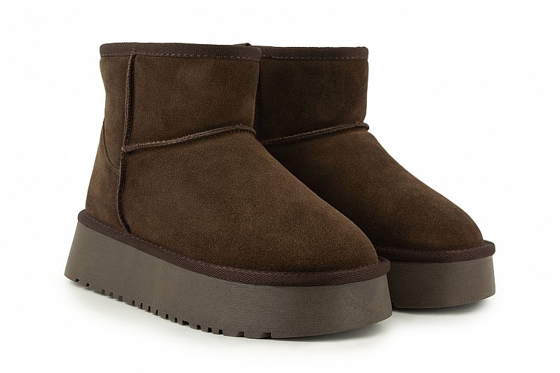 Уггі жіночі коричневі з натуральної замши (008544)