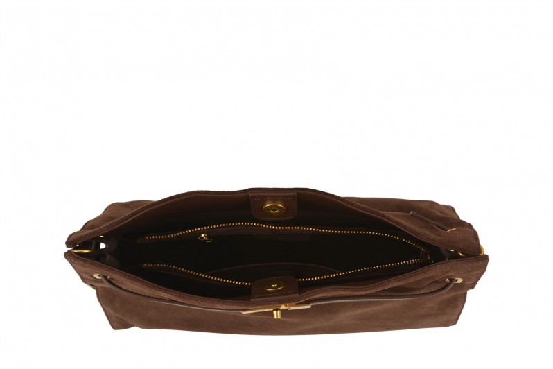 Сумка жіноча коричнева з натуральної замши (008576)