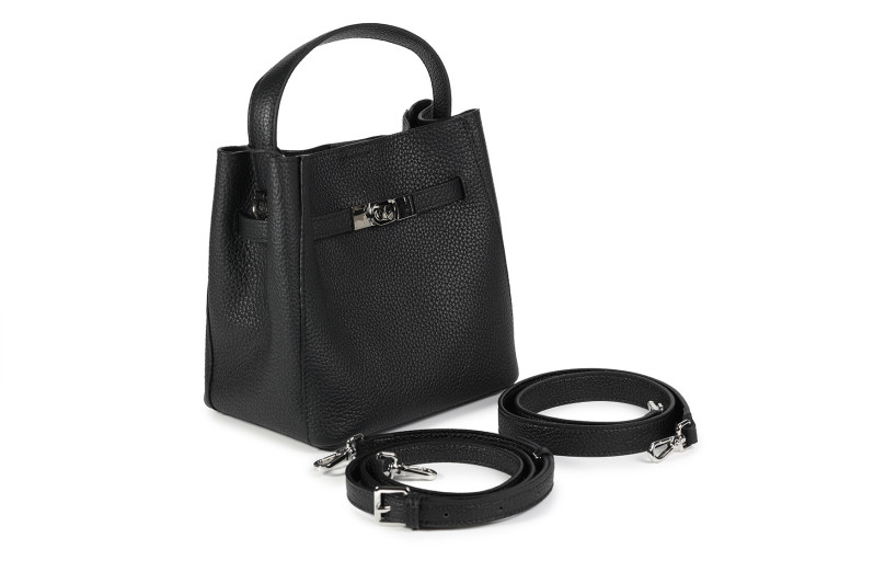 Сумка жіноча чорна з натуральної шкіри (008882)