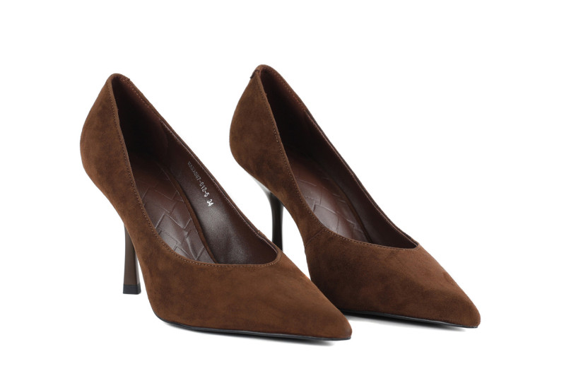 Туфлі жіночі коричневі з натуральної замши (008984)