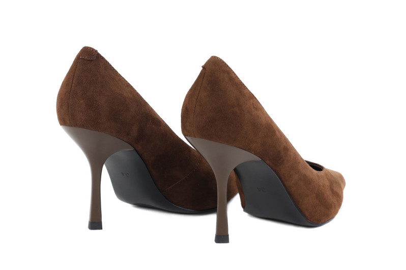 Туфлі жіночі коричневі з натуральної замши (008984)