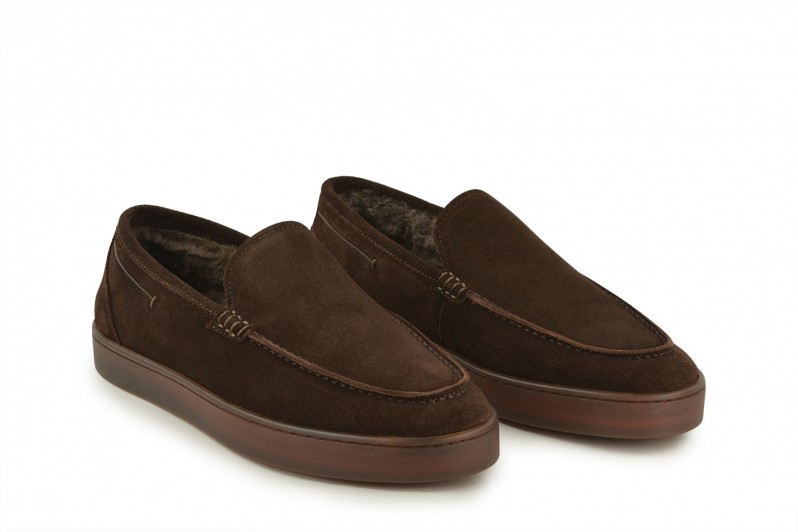 Туфлі чоловічі коричневі з натуральної замши (008573)