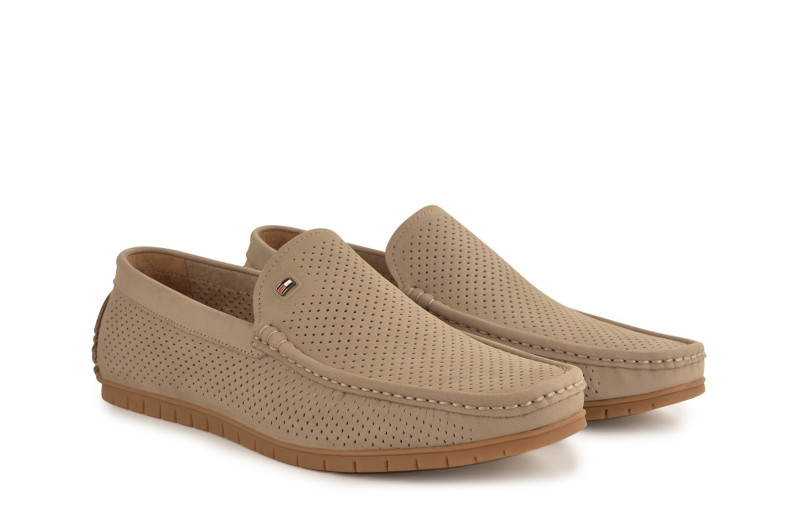 Мокасини чоловічі бежеві з нубуку (008845)