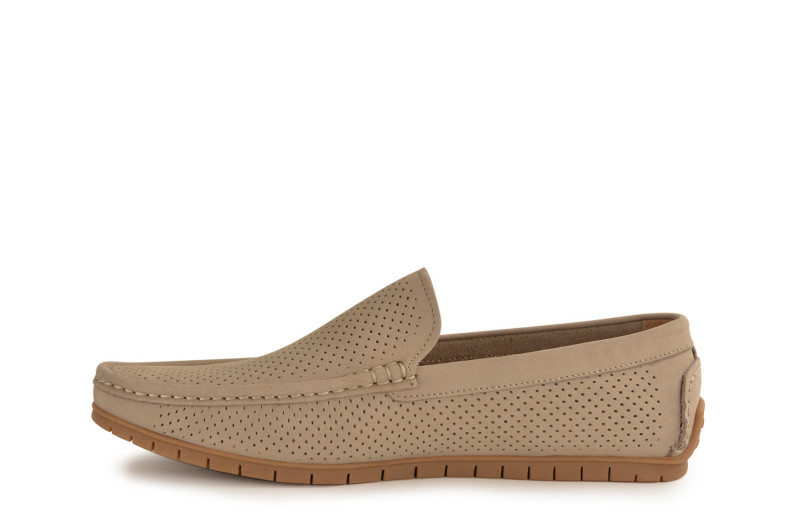 Мокасини чоловічі бежеві з нубуку (008845)