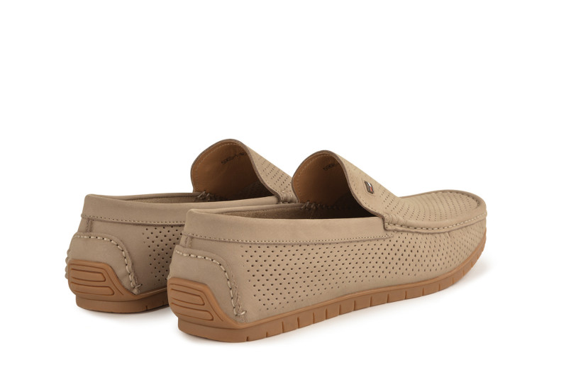 Мокасини чоловічі бежеві з нубуку (008845)