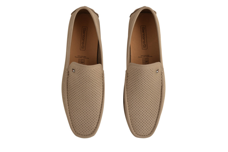 Мокасини чоловічі бежеві з нубуку (008845)