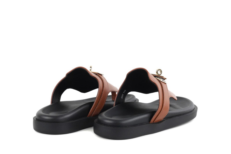 Шльопанці жіночі руді з натуральної шкіри (008991)