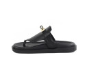 Шльопанці жіночі чорні з натуральної шкіри (008995)