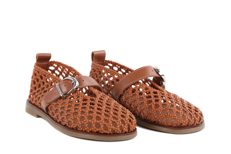 Балетки жіночі руді зі штучної шкіри (008996)