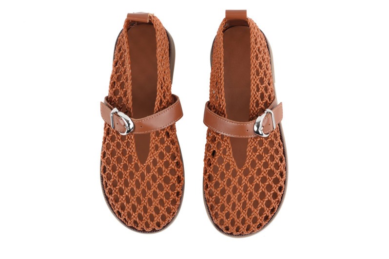 Балетки жіночі руді зі штучної шкіри (008996)