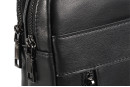 Сумка слінг чоловіча чорна з натуральної шкіри (008802)