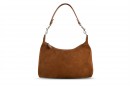 Сумка жіноча коричнева з натуральної шкіри, натуральної замши (008701)