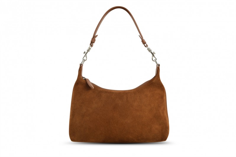 Сумка жіноча коричнева з натуральної шкіри, натуральної замши (008701)