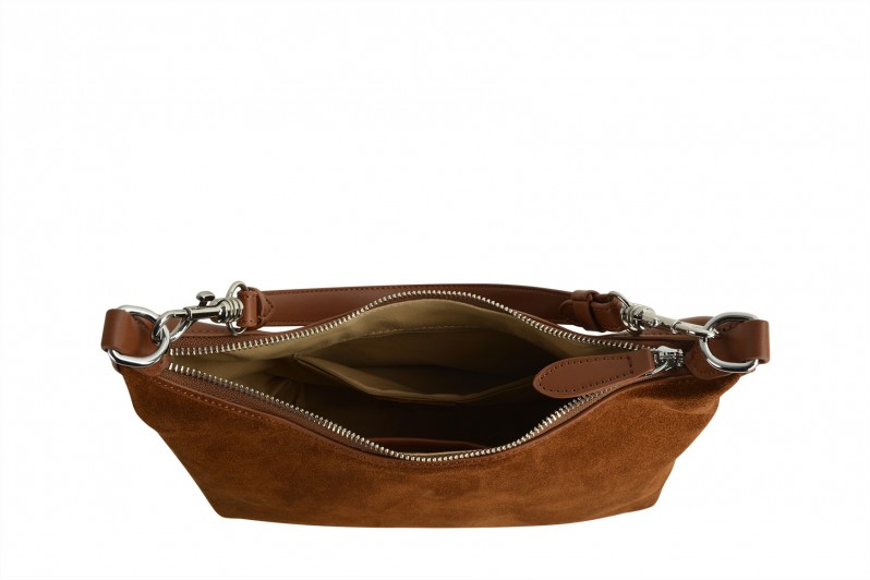 Сумка жіноча коричнева з натуральної шкіри, натуральної замши (008701)