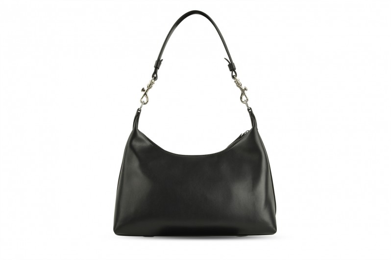 Сумка жіноча чорна з натуральної шкіри, натуральної замши (008700)